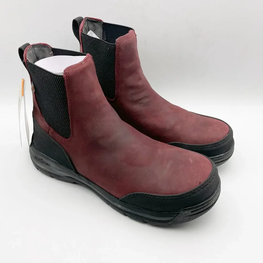 Bogs Womens Shale Leather Chelsea Composite Toe Boot US 9 EU 40 Purple EUC